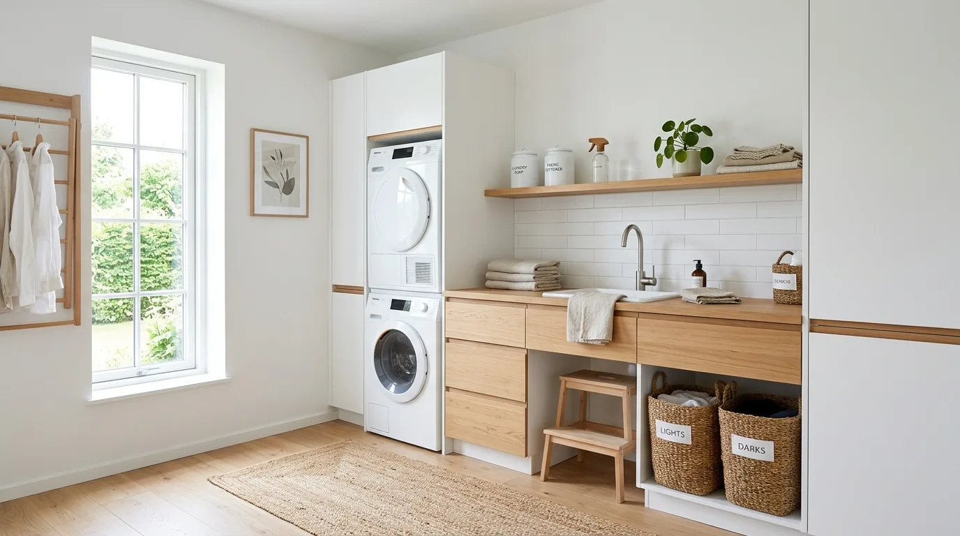 Label containers that tend to get mixed up inspiration for an organized laundry room.